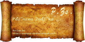 Pénzes Zsóka névjegykártya